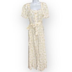 S SLEEPER Brigitte Linen Midi Dress